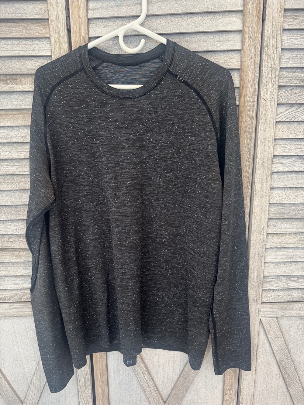 Lululemon Men's Charcoal Heather Metal Vent Tech Long-Sleeve  size large